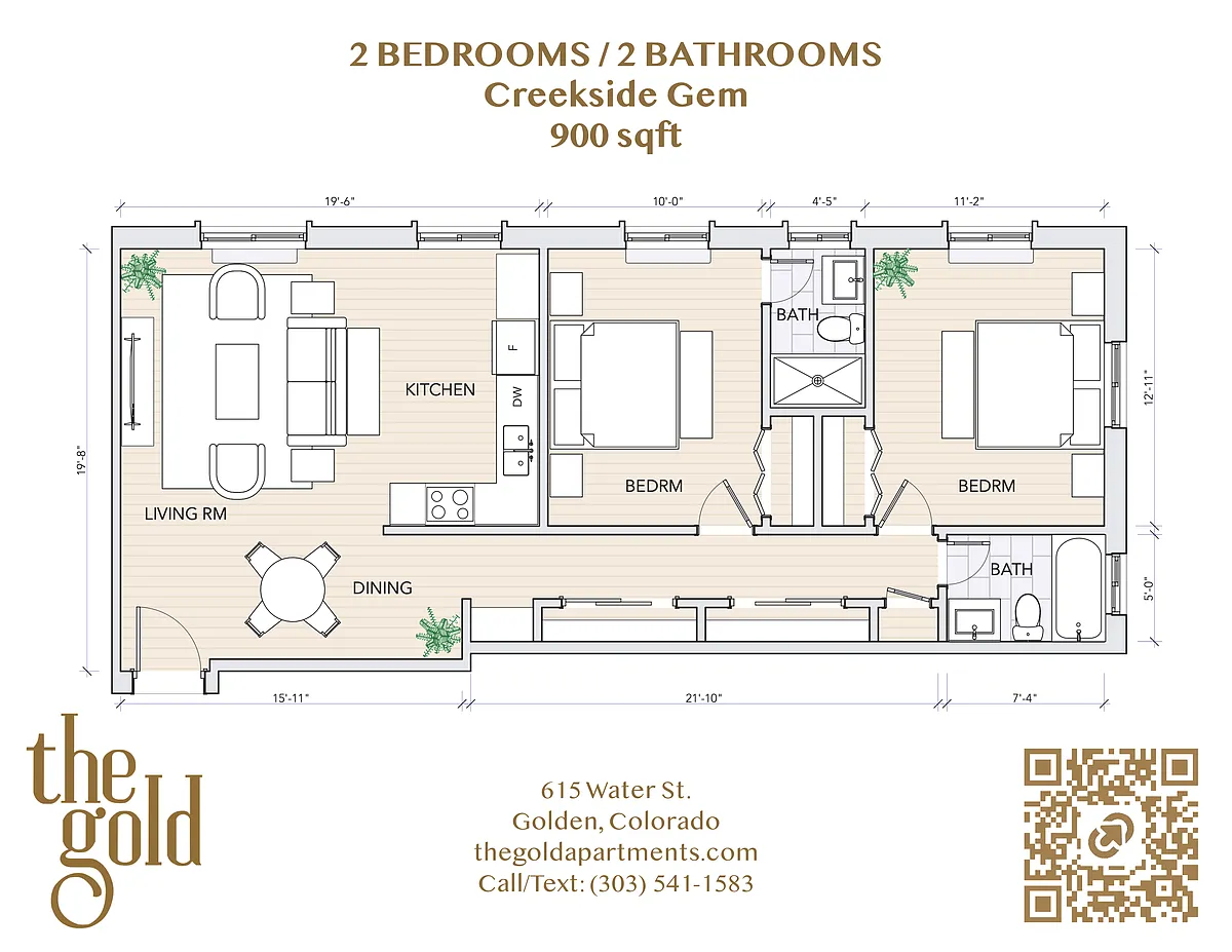 Floor plan 2X2 Creekside Gem