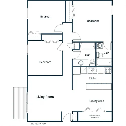 Floor plan Three Bedroom 32A