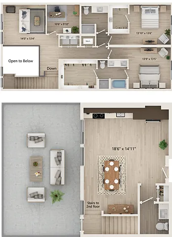 Floor plan Townhome + Den