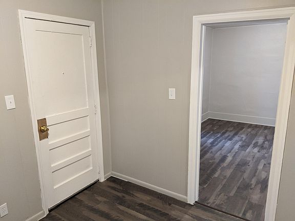 Front door, first bedroom.