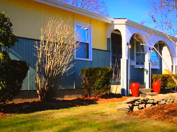 Freshly landscaped yard