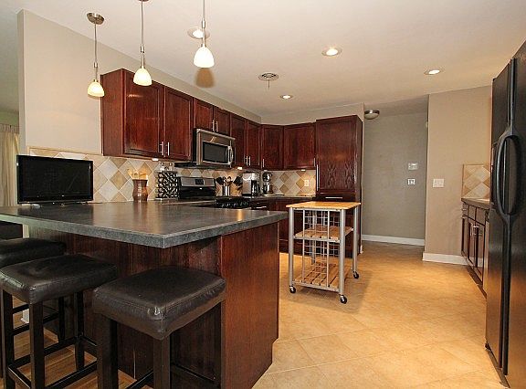 Beautifully stained new cabinetry