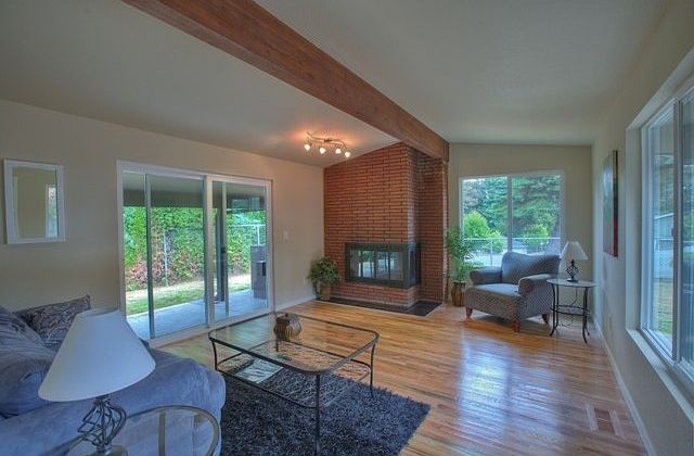 living room with slider to patio