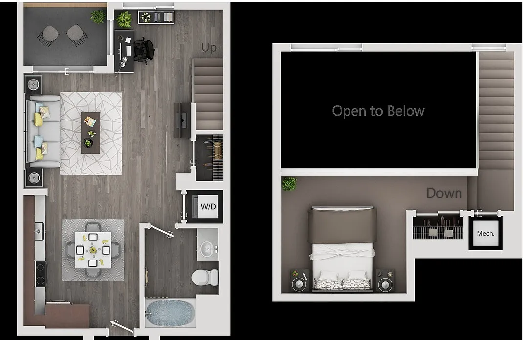 Floor plan Studio w/ Loft