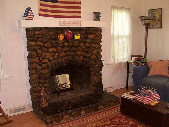 Charming Field Stone Fireplace