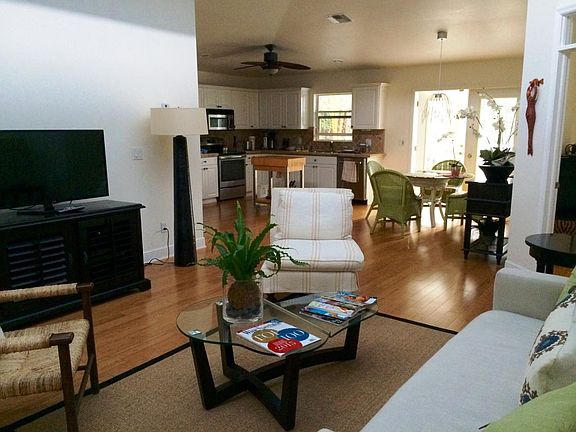 Living room opens to kitchen