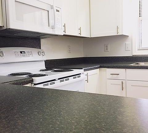 Spacious countertops and lots of storage space!