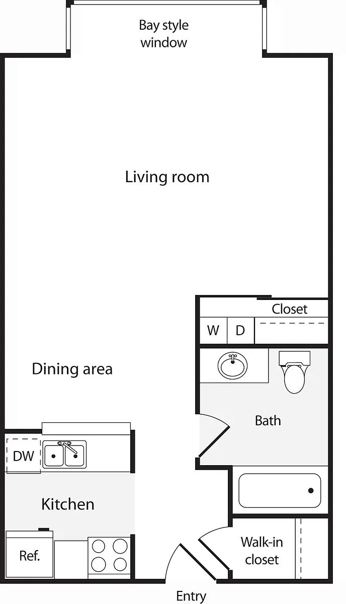 Floor plan Studio C with WD