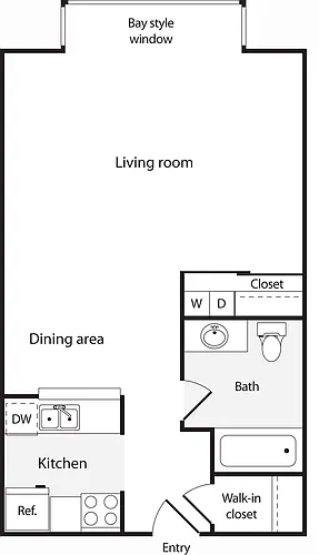 Floor plan Studio C with WD