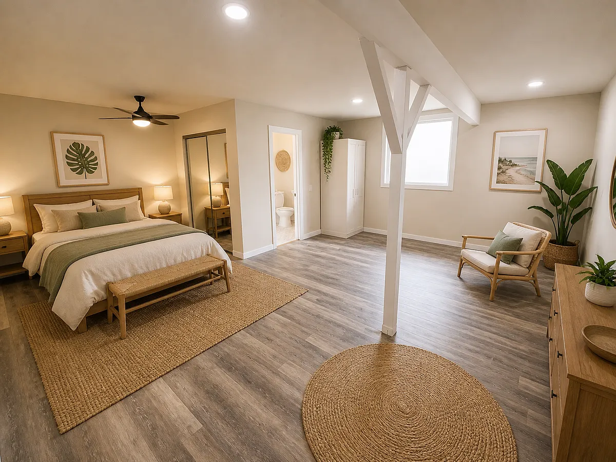 Large over-sized master bedroom with view of mountains and large closet. 

Photos have been digitally staged using AI. - 45-289 Lilipuna Rd