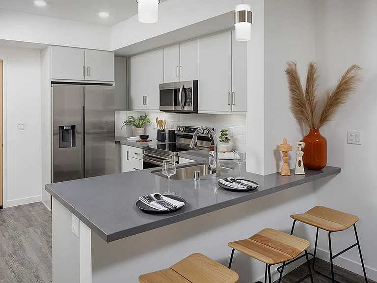 One-Bedroom Kitchen - Esperanza at Duarte Station