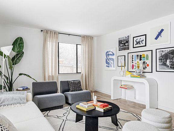 Living room with south and west facing windows