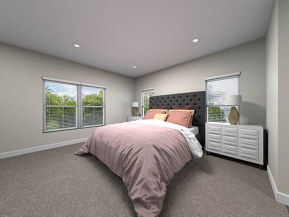 Virtual rendering of the primary bedroom in the Acacia floorplan