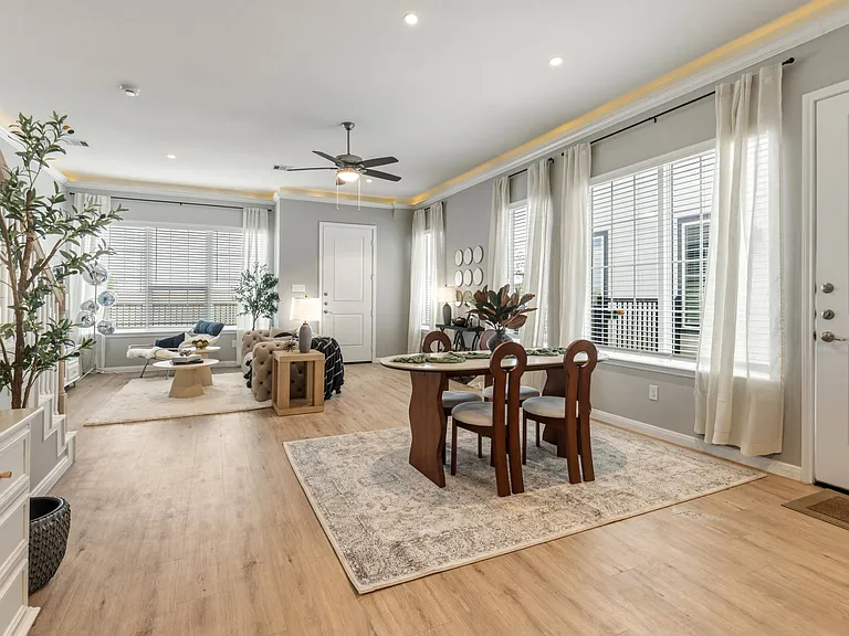 Open Concept Living and Dining Room with Access to Yard (Plan 4201)