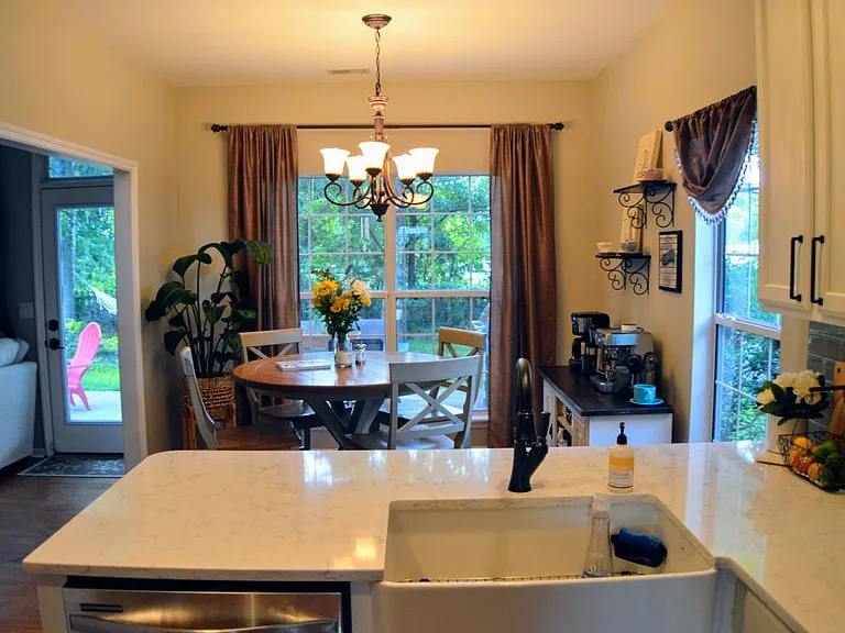 Kitchen looking into breakfast nook