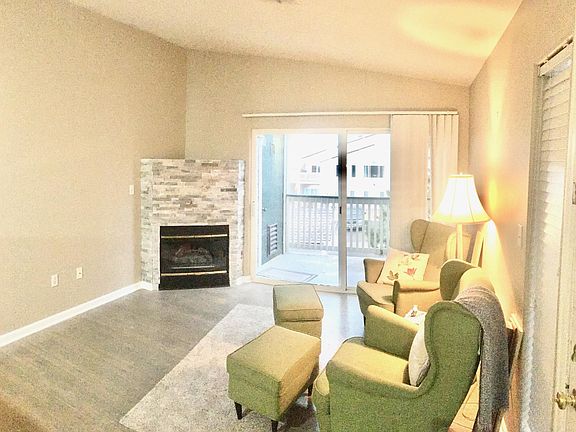 Nice size Family room with newly remodeled gas fireplace that leads out to second floor balcony