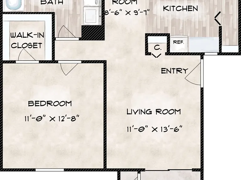 1x1 floor plan 1x1 floor plan