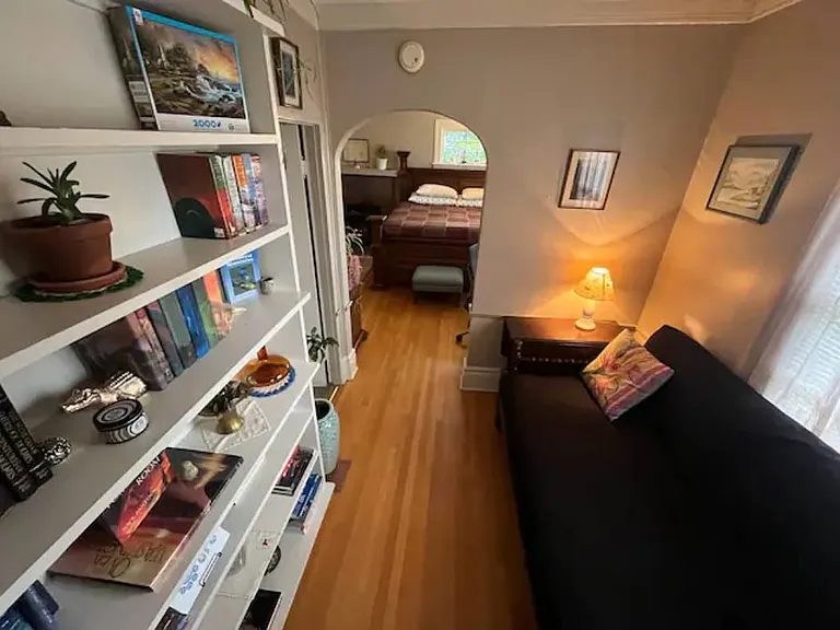 Private Reading Nook looking towards the Bedroom. Includes books, games, and chill vibes.