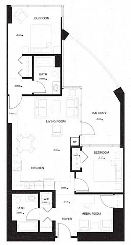Floor plan 2AF w Balcony