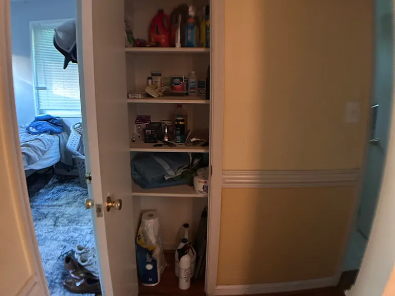 Upstairs linen closet. (Coat closet in living room not shown.)