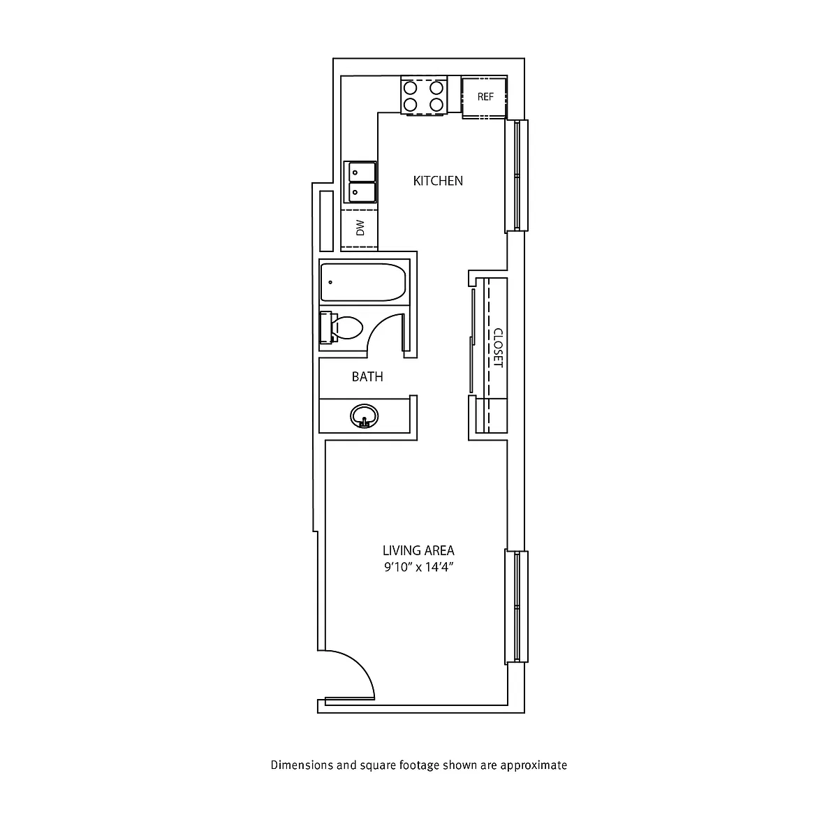 Floor plan Studio / 1 Bath_392