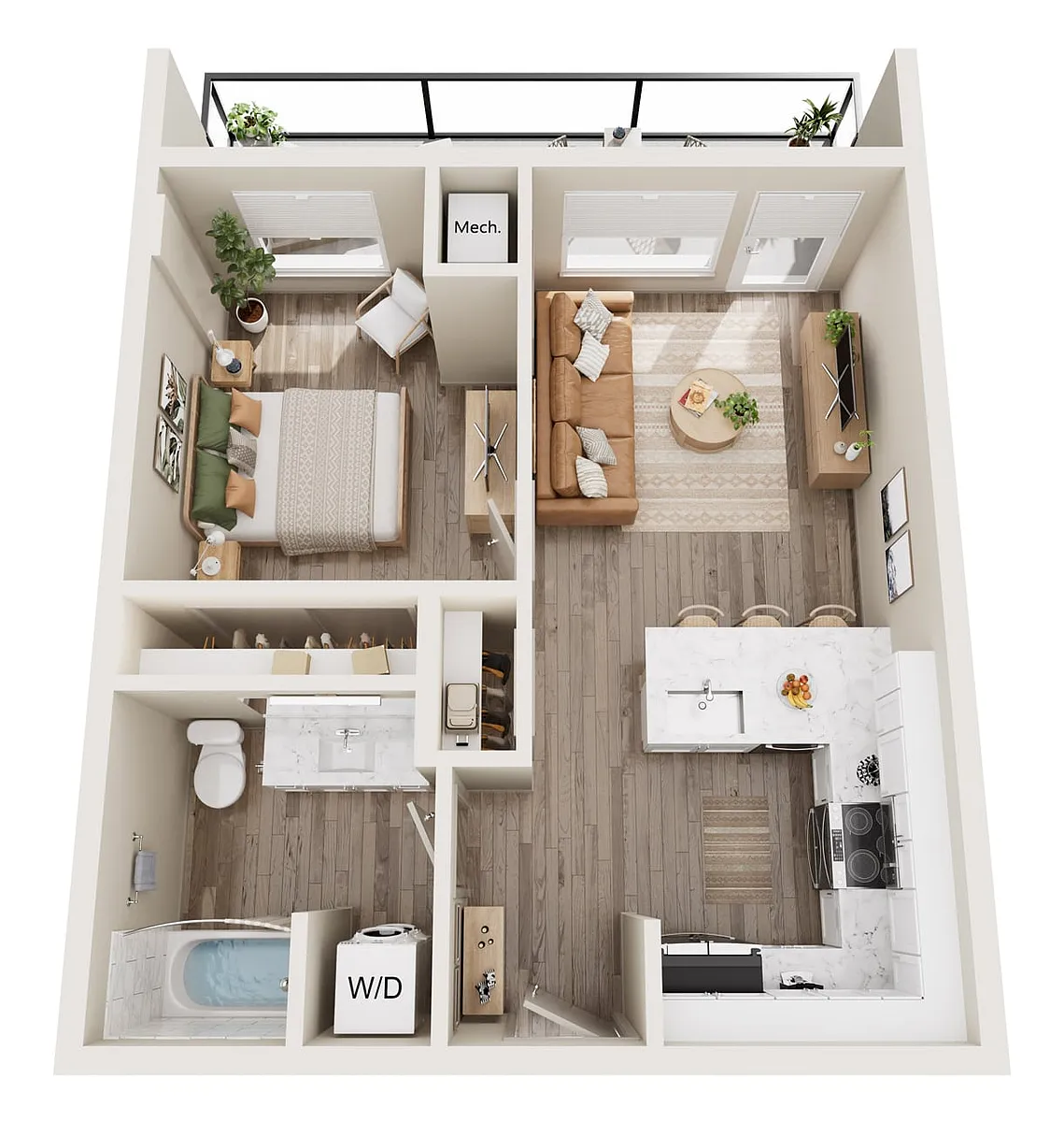 Floor plan A2 One Bedroom
