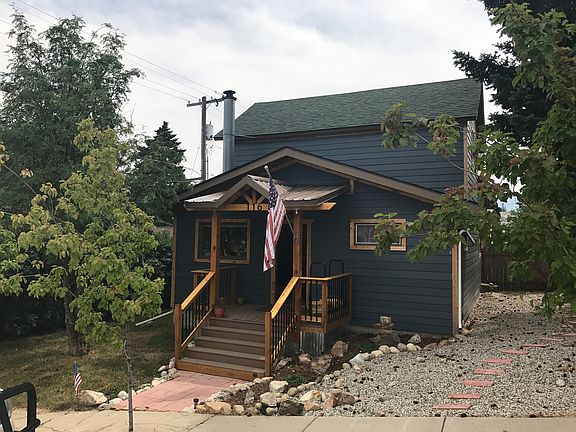 Front of house, new porch