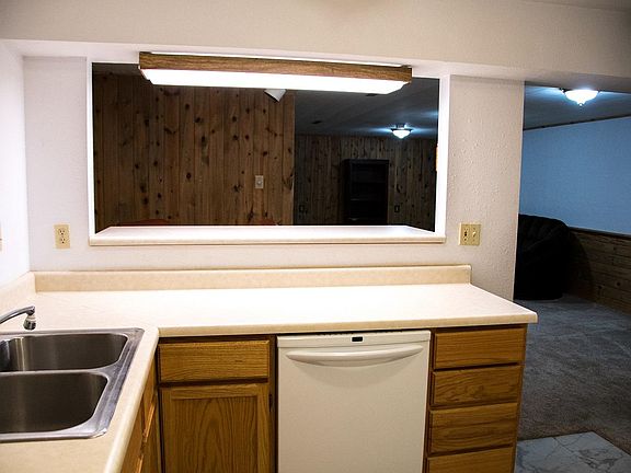 View from kitchen into living area.