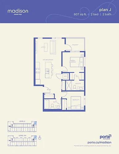 Floor plan 2 Bedrooms Apartment 2 Bed 2 Bath
