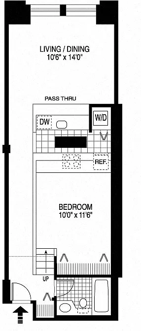 Floor plan 1 Bed 1 Bath - Platform