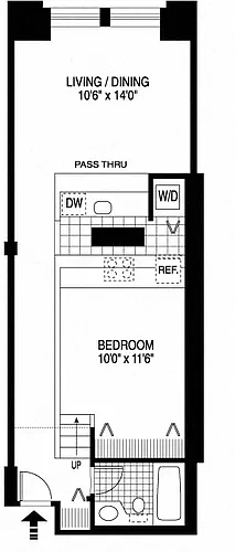 Floor plan 1 Bed 1 Bath - Platform