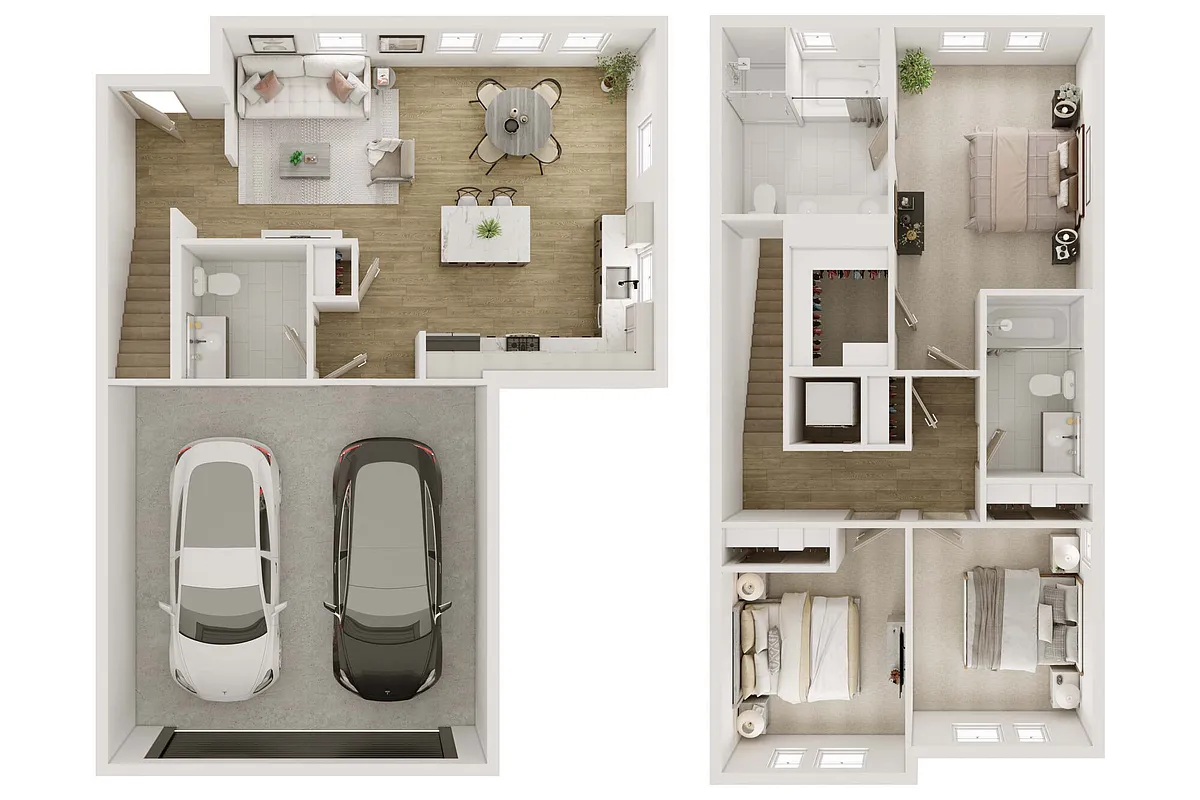 Floor plan 3BD 2.5BTH TH3
