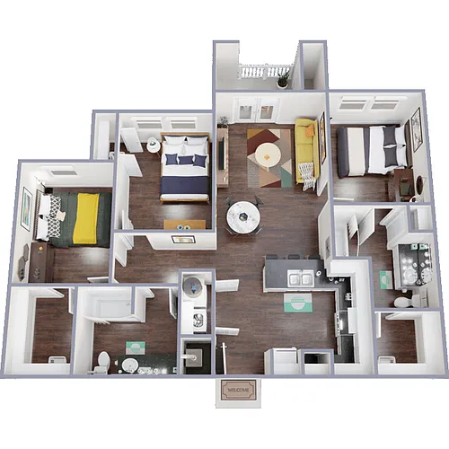 Floor plan Three Bedroom