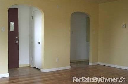 Living Room : West wall - Newly refinished hardwood floor