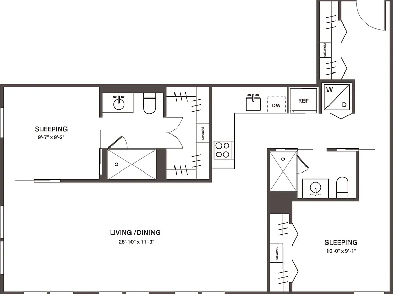 L2 Two Bedroom Two Bath Apartment at Fishtown Urby L2 Two Bedroom Two Bath Apartment at Fishtown Urby