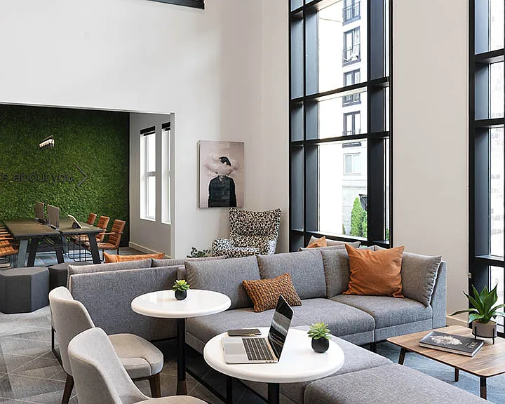 Apartment community Resident Lounge at Griffis Lake Washington in Renton, Washington.