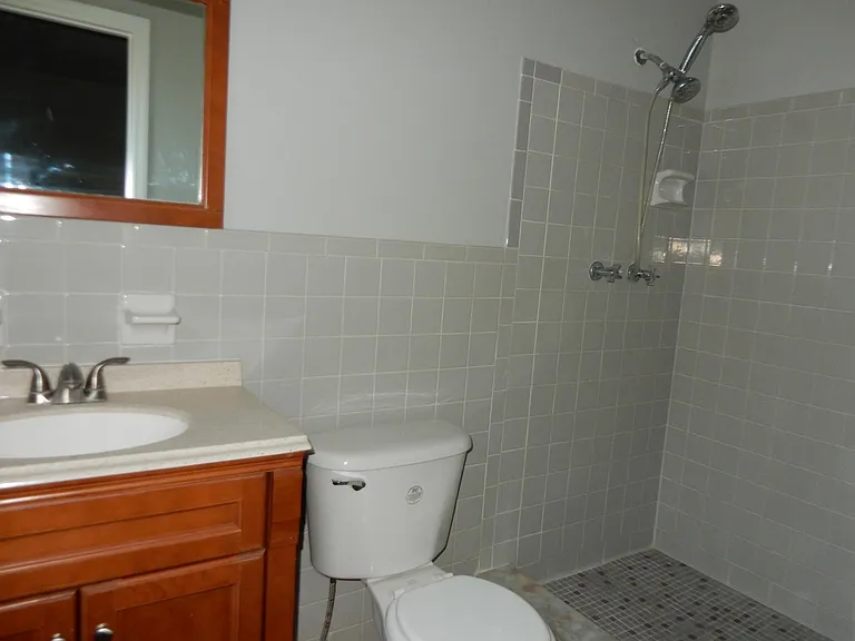 Bathroom with tiled shower