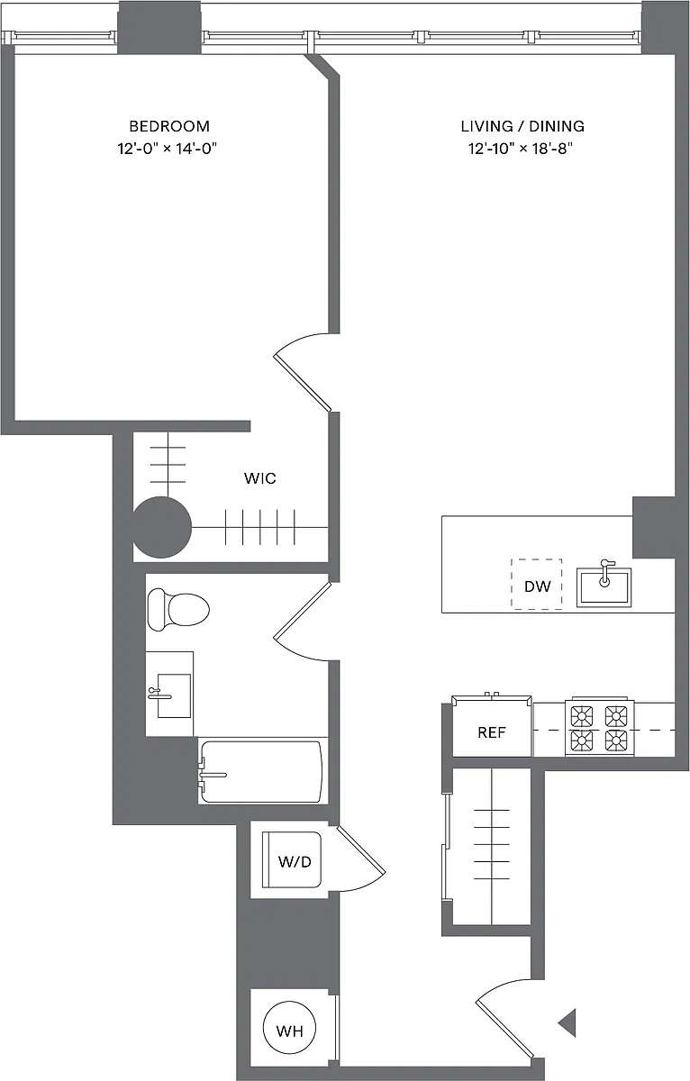 Floor plan 1 Bed/1 Bath_A2