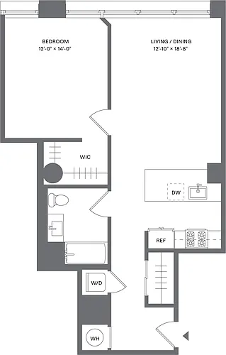 Floor plan 1 Bed/1 Bath_A2