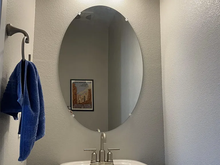 Second floor half bath for guests