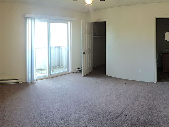 Bedroom with patio and walk in closet