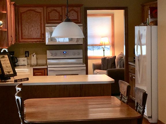 Dining room and kitchen.