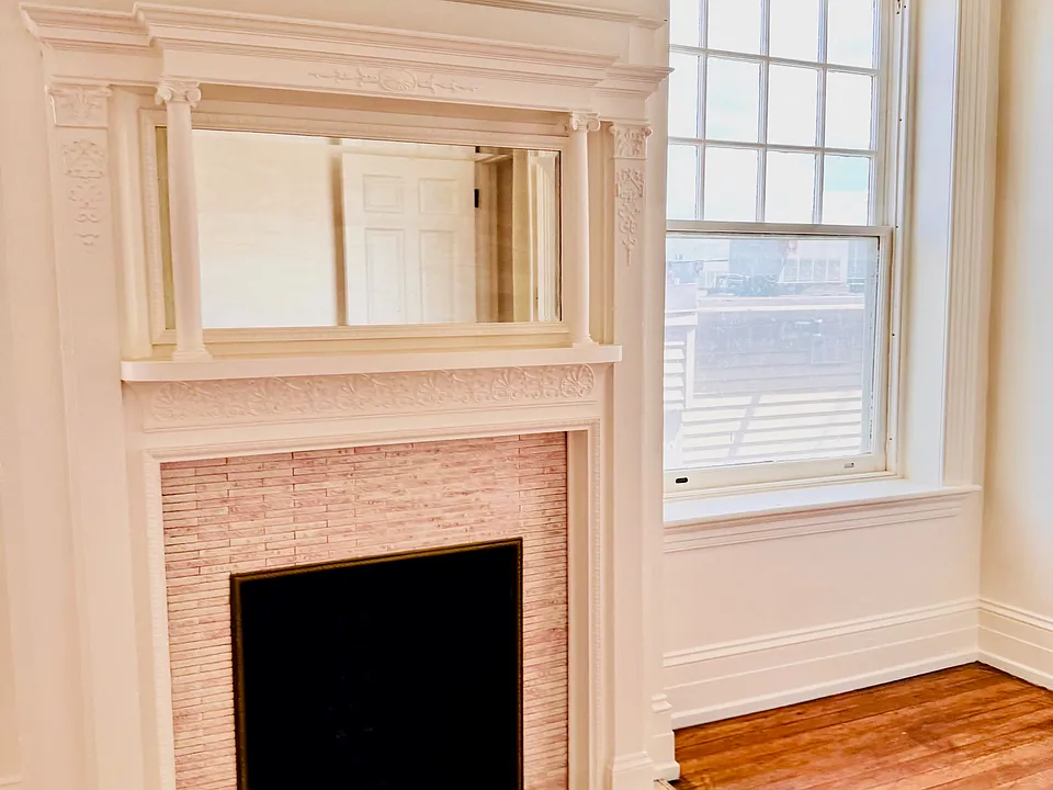 60 Frederick St Apt 2C - Bedroom Fireplace w/ Mirrored Mantel