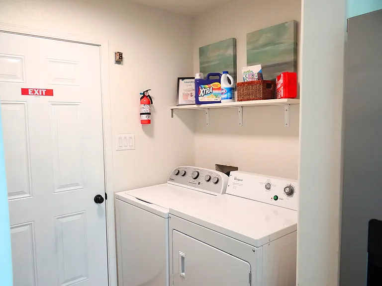 Washer-Dryer unit inside the house for your convenience.