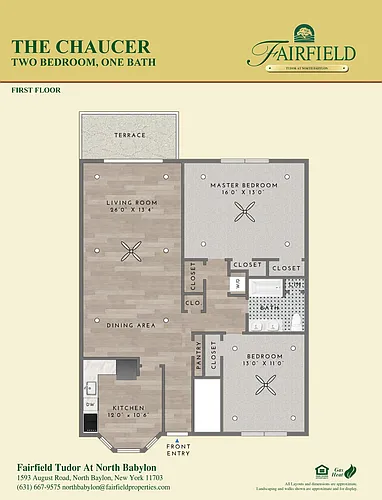 Floor plan CHAUCER - 2BR, 1BTH, LOWER