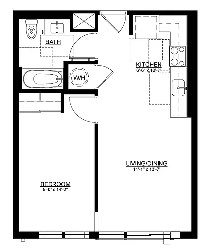 Floor plan 1 Bedroom Type A