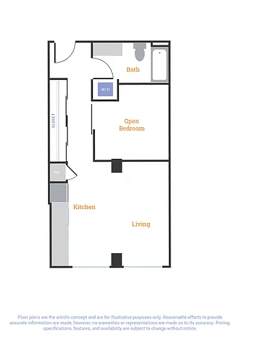Floor plan Urban 1 Bedroom A