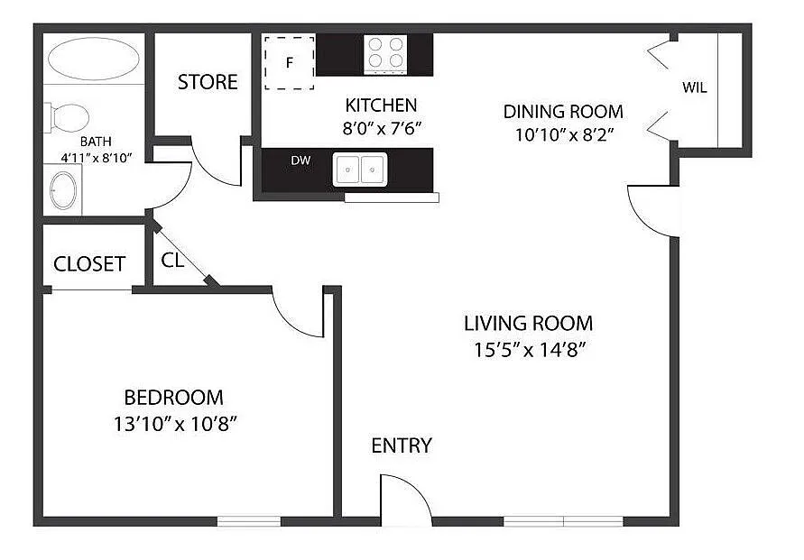 Floor plan The Sycamore Renovated