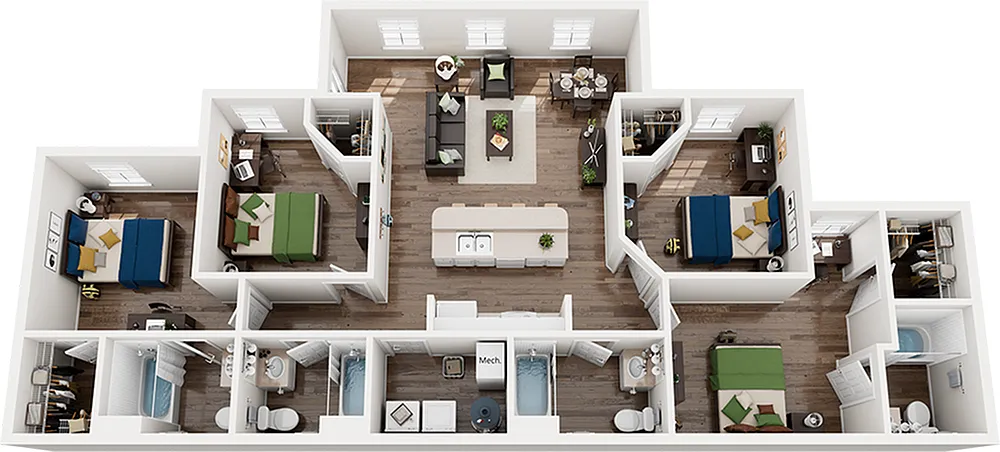Floor plan 4 Bed x 4 Bath C