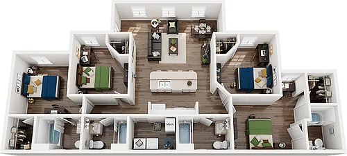 Floor plan 4 Bed x 4 Bath C